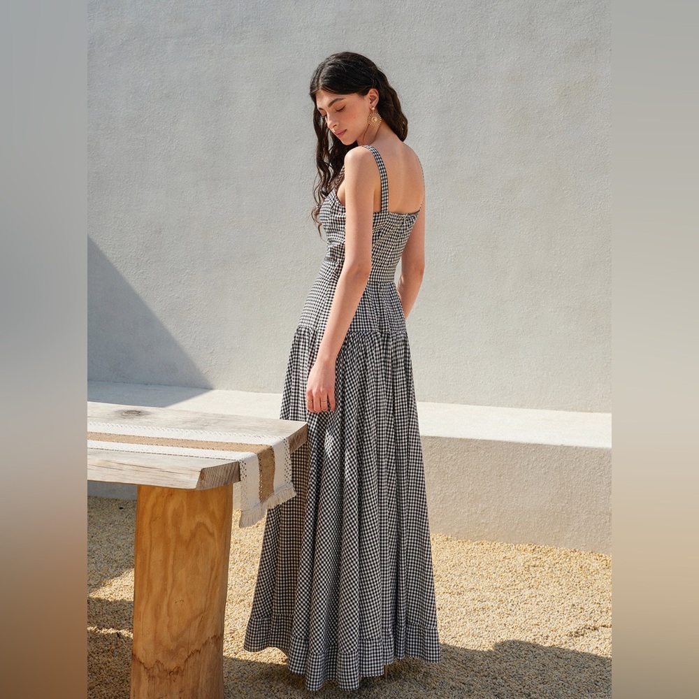 Commense Gingham Belted Maxi Dress - Picture 6 of 6
